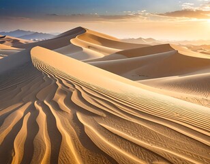Golden Desert Dunes Sunrise.