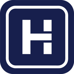 Fototapeta premium Helipad Sign Flat Vector Icon for Helicopter Landing, Aviation Terminal, and Air Transport Apps, Isolated on White Background.