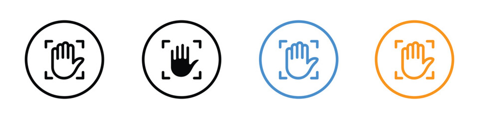 Hand scanning icon vector. security systems, biometric authentication solutions and advanced identity verification processes symbol. vector illustration.