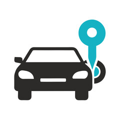 Car Rental Flat Vector Icon for Vehicle Lease, Automotive Business, and Travel Booking Apps, Isolated on White Background.

