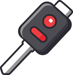 Car Key Remote Flat Vector Icon for Vehicle Access, Automotive Security, and Smart Car Apps, Isolated on White Background.

