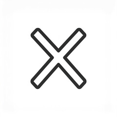 Simple black line drawing of the letter X on a white background.
