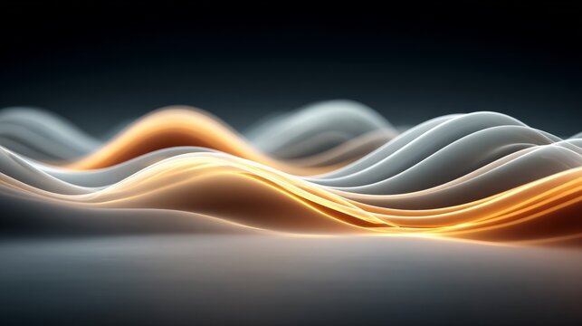 Abstract waves of light and shadow in dynamic flowing pattern - Powered by Adobe