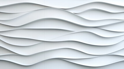 Obraz premium Textured waves pattern in white, creating modern and minimalistic design
