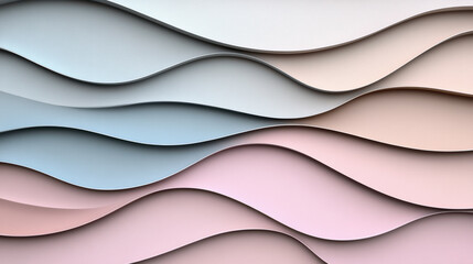 Obraz premium Soft waves in pastel colors create soothing and modern abstract design