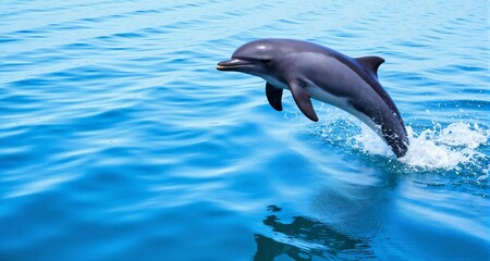 Naklejka premium Dolphin jumping in the ocean 54