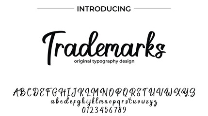 Trademarks - Elegant Script Font for Smooth Handwritten Design and Craeative Typography