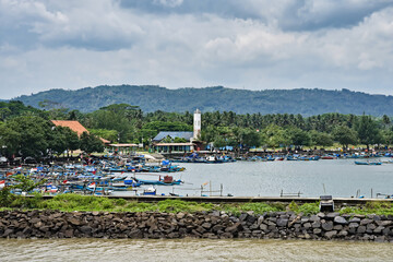 The port of Pangandaran and its colorful fishing boats