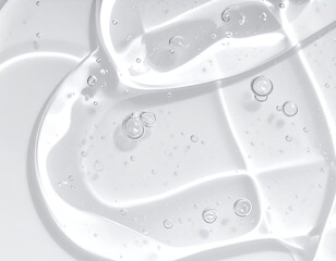 A close-up of clear gel with tiny bubbles