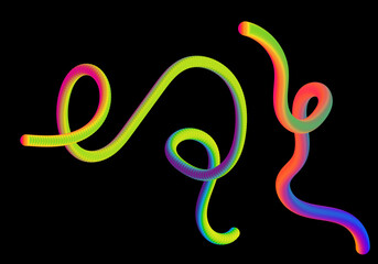 Fototapeta premium Abstract colorful glowing neon tube curves and lines on a, vibrant gradient, futuristic, digital art