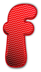 Christmas Red Lowercase Letter f Icon glossy 3D festive holiday winter decoration shiny alphabet symbol for celebration poster sticker background