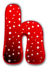 Christmas Red Lowercase Letter h Icon glossy 3D festive holiday winter decoration shiny alphabet symbol for celebration poster sticker background