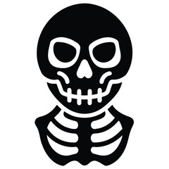 skeleton skull silhouette vector illustration