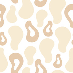 Boho abstract seamless pattern, organic shapes, blotches in pastel colors. Minimalist modern background.