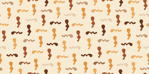 Boho abstract seamless pattern, organic shapes, blotches in pastel colors. Minimalist modern background.