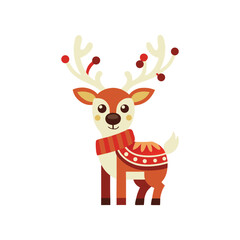 Reindeer Icon | Flat Christmas and Holiday Symbol Design