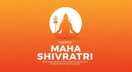 Vector illustration of Happy Maha Shivratri wishes banner