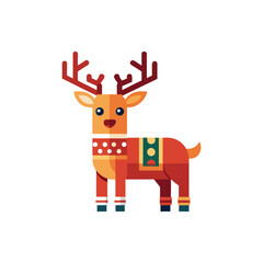 Reindeer Icon | Flat Christmas and Holiday Symbol Design