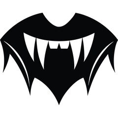 vampire fang silhouette vector illustration