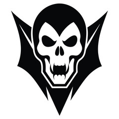 vampire skull silhouette vector illustration