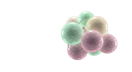 Cluster of multicolored spheres isolated PNG with Transparent Background