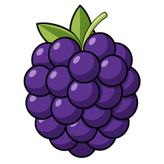 Luscious blackberry artwork with fresh green leaves, perfect for vibrant designs, marketing, and healthy eating promotions. Captivating berry sweetness!