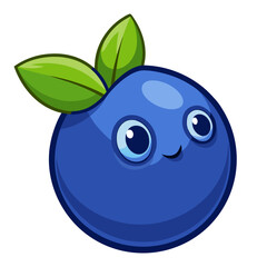 Obraz premium Adorable blueberry character with a cute smile and bright eyes, perfect for healthy eating campaigns, children's books, and fun food promotions