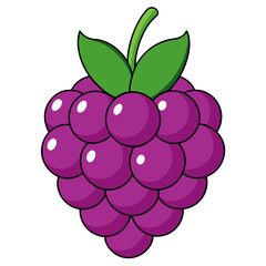 Delicious-looking cartoon grapes with vibrant colors and playful design, perfect for children's books, educational materials, or healthy eating campaigns