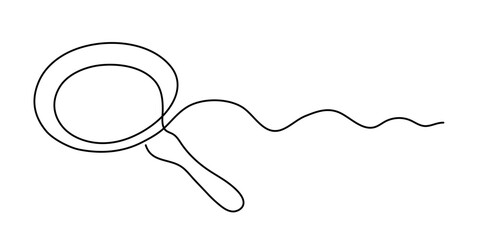 Frying pan one line art, hand-drawn kitchenware continuous drawing contour. Teflon non-stick cookware, cooking utensils food preparation home-cooked cuisine outline minimalist symbol. Editable stroke.
