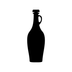 Silhouette of a Classic Jug or Bottle with Handle and Stopper Design