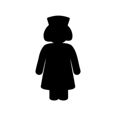 Silhouette of a nurse with uniform and cap, simple design concept