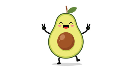 This happy avocado is dancing with joy and spreading good vibes all around the place.