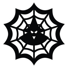 witch web silhouette vector illustration