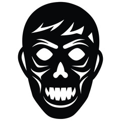 zombie face mask silhouette vector illustration