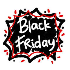 Black friday text on pop up badge