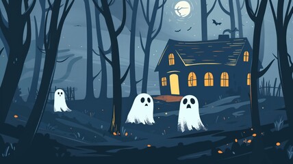 Spooky Ghosts in a Dark Forest