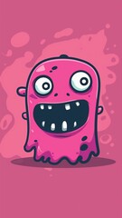 Cartoon Pink Monster Character