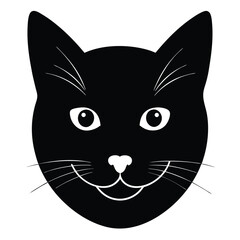black cat eye silhouette vector illustration