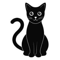 Obraz premium black cat silhouette vector illustration