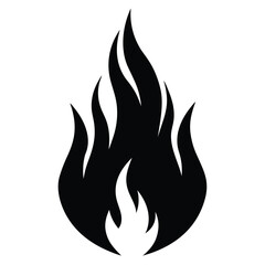 black flame silhouette vector illustration