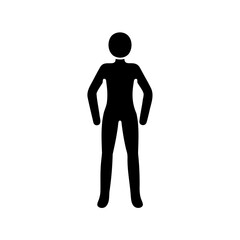 Simple Black and White Silhouette of a Person Standing with Arms Slightly Out