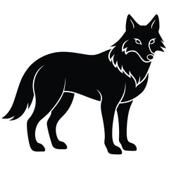 black wolf silhouette vector illustration