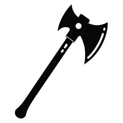 bloody axe blade silhouette vector illustration