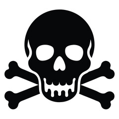 bloody bone skull silhouette vector illustration