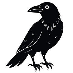 bloody crow silhouette vector illustration