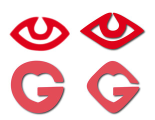 MODERN LOGO WITH COLOR RED AND PINK