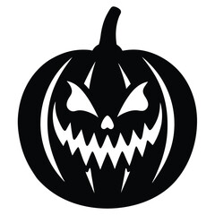 bloody pumpkin silhouette vector illustration