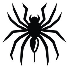 bloody spider silhouette vector illustration
