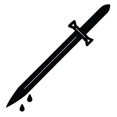 bloody sword silhouette vector illustration