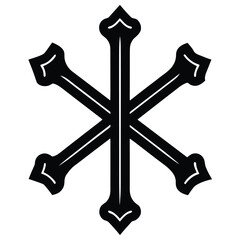 bone cross silhouette vector illustration